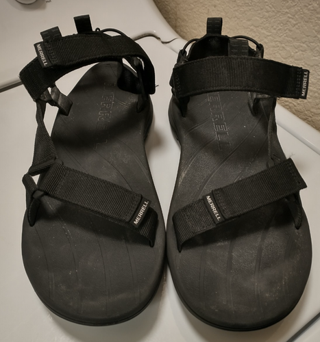 Merrell Herren Sandalen verstellbarer Riemen Wandern Outdoor schwarz Luftpolster Größe 11