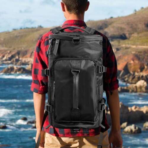 Large Waterproof Duffel Backpack Roll-Top Heavy Duty Dry Duffle Bag for Boating - Picture 3 of 16
