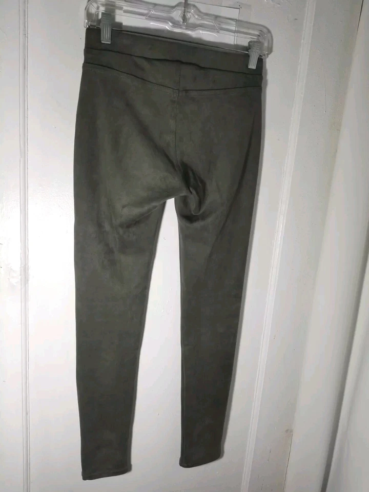 Pantalones ajustados Karen Kane imitación gamuza tiro alto CB4 gris para mujer talla XS Foto 3 de 4