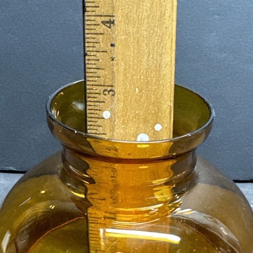 RARE VINTAGE 3 1/2” GLASS AMBER STUDENT LAMP SHADE - Picture 8 of 24