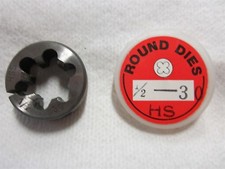 1/2-30 Thread Adjustable Round Die 1" Outside Dia. High Speed Steel 3/8" Width