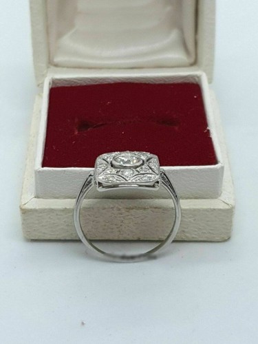 Art Deco Nachlass runder Moissanit Vorschlag Edwardianischer Ring 935 Argentium Silber - Bild 5 von 6
