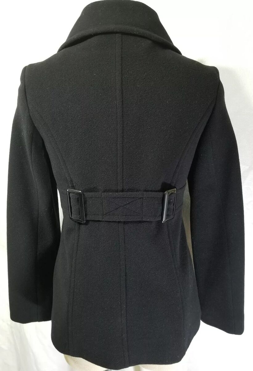 DKNY Women's Wool Blend Peacoat Size 4 Military Double Breasted Donna Karan  NY