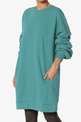 TheMogan S~3X Casual Oversized Crew Neck Fleece Sweatshirts Loose Pullover Tunic - Picture 83 of 152