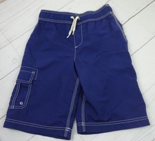Land's End Kids Boys Size M Navy Blue 100 Polyester Board Shorts