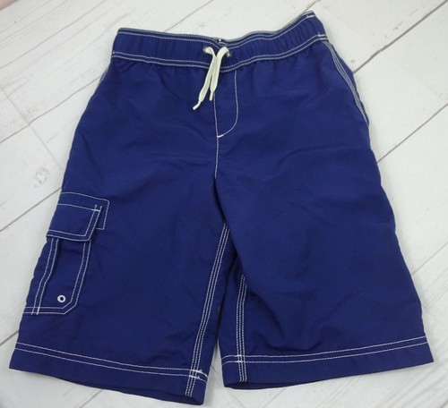 Land's End Kids Boys Size M Navy Blue 100% Polyester Board Shorts