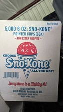 5000 Pack of Gold Medal  # 1060 Sno-Kone Sno-Cone Sno Snow Cone Cups