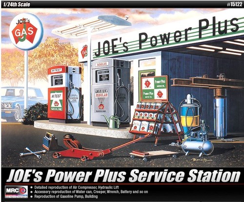 Academy JOE'S POWER PLUS GAS SERVICE STATION KIT 1:24 Action Figure