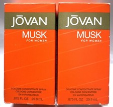2 jovan musk cologne concentrate for women 0.87oz ea spray coty