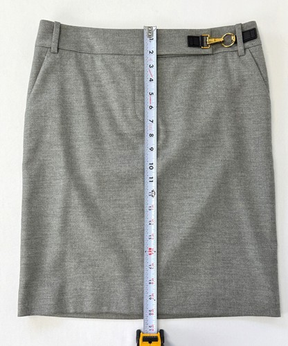 NWOT Gucci Wool Skirt 42 IT Grey Buckle Horsebit US 6 Pockets Medium Knee-Length - Picture 8 of 16