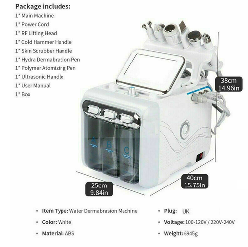 6 in 1 Hydrogen Oxygen Water Hydro Dermabrasion Cleansing Facial Care Machine - Picture 3 of 17
