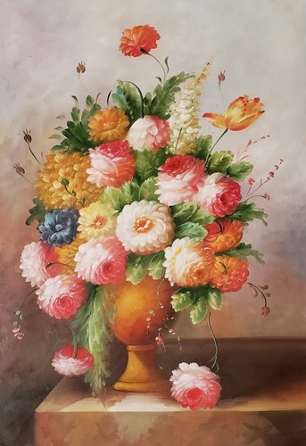 Floral #BF3C-2,  36x24, 100% Hand Painted Oil Painting on Canvas - Picture 1 of 5