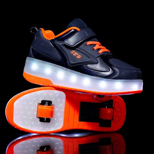 Kids Cool LED Shoes Roller Skate Shoes Fashion Light Wheels Sneakers Girls Boy - Picture 36 of 41
