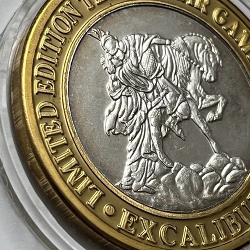 Excalibur LV Ltd Ed Ten Dollar Gaming Token .999 Silver Strike - Picture 18 of 21