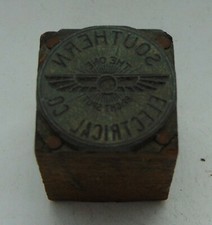 Vintage Printing Letterpress Printers Block Southern Electric Co 