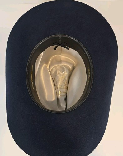 Vtg Resistol XXX Beaver Self Conforming Cowboy Hat Dark Blue Western - Picture 6 of 11