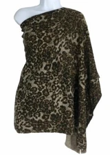 $150 Neiman Marcus Women's Brown Off-The-Shoulder Sheath Dress Size Medium