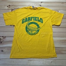 Vintage 80s Garfield Academy Gators Single Stitch Yellow Shirt Size XL