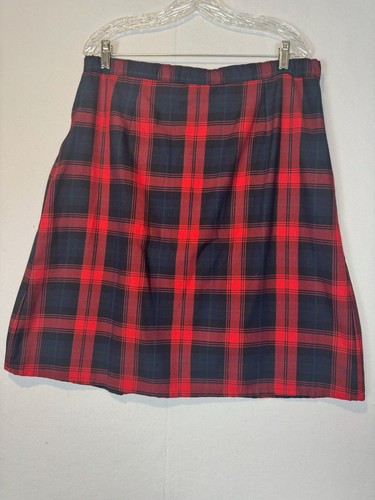 LANDS END Red Plaid School Uniform Skirt Girls 14 Pleated Everyday - Picture 7 of 9