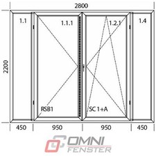 Terassentür auf Maß PVC 2800 x 2200 mm aus Polen Balkontür Fenster bis zum Boden
