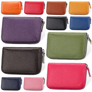 Women-039-s-Genuine-Leather-Credit-Card-Holder-Accordion-Style-Zip-Around-Wallet