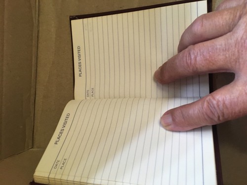 Vintage A & M Leather Trip Tracker Book Unused BROWN Leather Gold Gilding - Picture 3 of 3