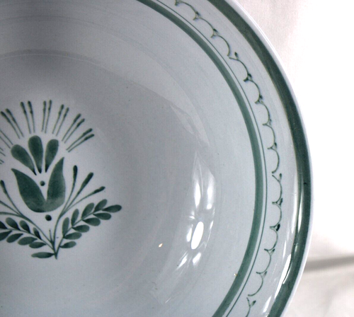 Arabia Finland Green Thistle Round Pasta Serving Bowl - Picture 4 of 5