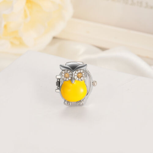 Men's Women's Cute Owl Finger Ring Watches Elastic Band Quartz Analog Watch Gift - Picture 35 of 44