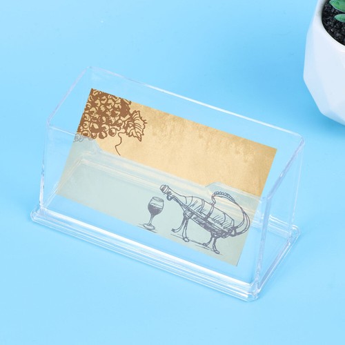 10 Pcs Acrylic Transparent Business Case Stand Box Desk ID Display Storage Box - Afbeelding 7 van 11
