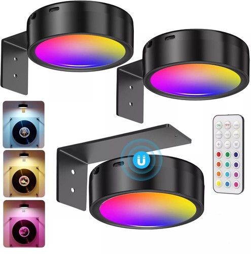 3Pack Picture Light 13 RGB Magnetic Wall Lights for Pictures Remote Battery - Picture 12 of 12