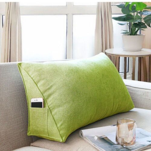 Sofa Triangle Back Cushion Cover Soft Fleece Bed Headboard Backrest Pillow Case - Picture 15 of 22