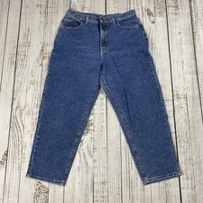 VTG LEE RELAXED FIT STRAIGHT LEG JEANS WOMENS 16 PETITE PEPPERWASH MEDIUM WASH