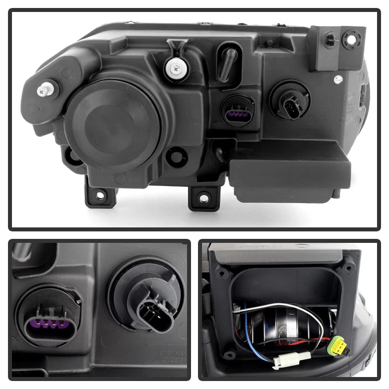 2008-2014 Dodge Challenger Xenon/HID Black Projector Headlights Headlamps Pair - Image 4 of 4