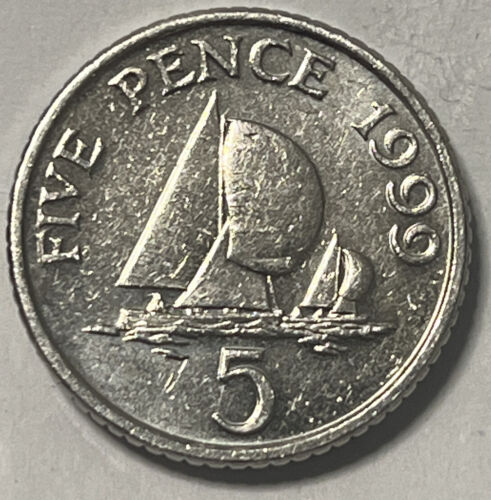 1999 Bailiwick Of Guernsey 5p Five Pence Coin Sailing Boats 2 1999-bailiwick-of-guernsey-5p-five-pence-coin-sailing-boats-2