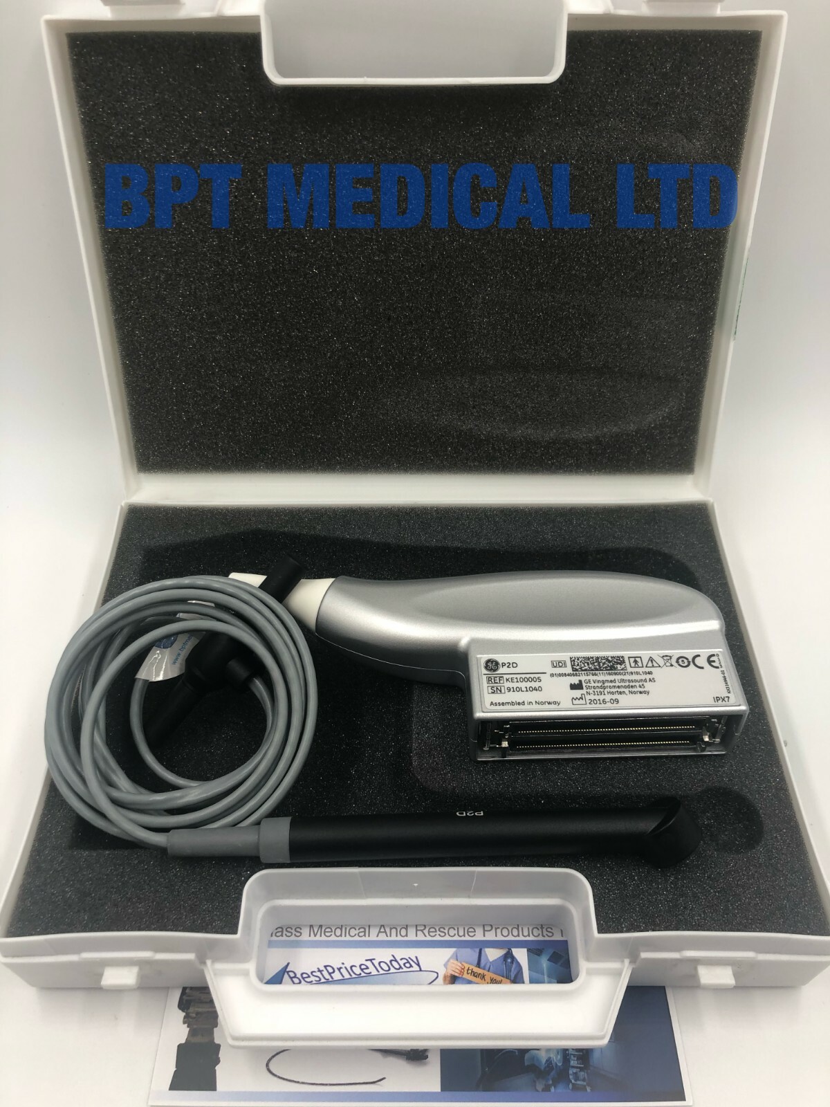 GE P2D Ultrasound Transducer Probe Cardiac Doppler 2016 Pencil GE LOGIQ