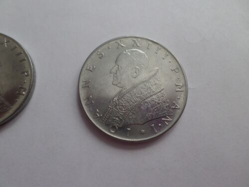 Beautiful AU/BU Vatican City Coins 1959 100 L 1962 50 L low mintage mirrorlike - Picture 2 of 6