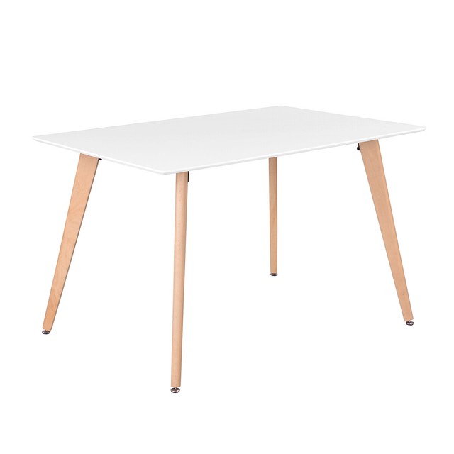 White Modern Kitchen Dining Table Seat Of 6 With Mdf Top Solid Wood Legs Frame White Modern Kitchen Dining Table Seat Of 6 With Mdf Top Solid Wood Legs Frame