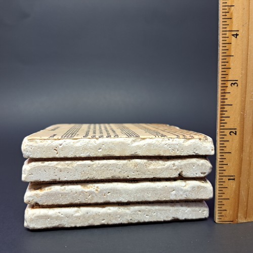 Hymnal Music Lyrics Religious Coasters Assorted Hymns Set of 4 Stone Cork Bottom - Picture 13 of 13