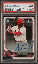JOSE ADOLIS GARCIA 👑 2018 BOWMAN CHROME 1st Prospect Auto Autograph🎯 PSA 10 🎁