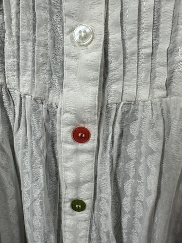 New Antica Sartoria Women’s Size XL White Cotton Emboridered Tunic Shirt Dress - Picture 8 of 14