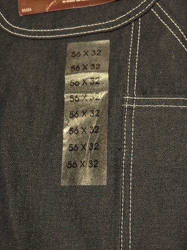 Vintage NOS Denim Bib Overall Sanforized Blue Jean Carpenter 56X32 Big Ben New - Picture 4 of 13