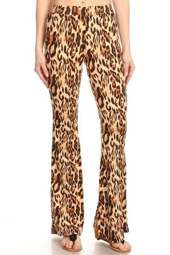 Women High Waist BUTTERY Flare Leg Pants Bell Bottom Yoga Palazzo SOLID & PRINT - Picture 48 of 102