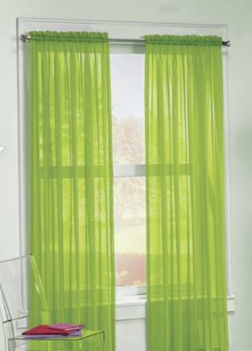2 PANELS VOILE SHEER FABRIC WINDOW CURTAIN DRAPE ROD POCKET 110" WIDE X 63", 84" - Picture 12 of 43