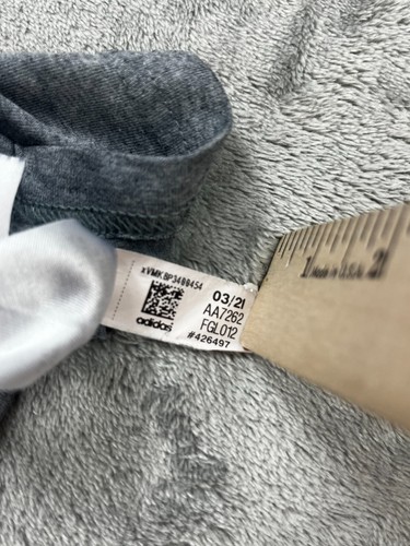 Adidas Pullover Hoodie Boys L (14/16) Gray Spell Out Decal Logo Graphic FGL012 - Picture 9 of 10