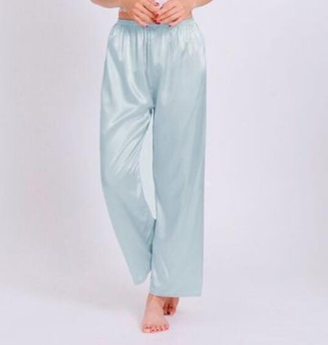 Lady Satin Silk Blend Trousers Pants Loose Long Pajamas Bottoms Lounge Nightwear - Bild 17 von 25