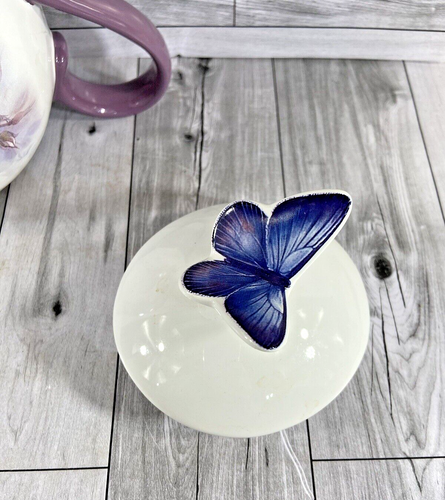 Elegant Teapot Lena Licl "Blossoms and Butterfly" Teleflora Gift Blue Butterfly - Picture 6 of 11