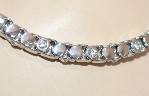 Collana donna argento collier tennis girocollo strass cristalli elegante UN80 - Foto 4 di 4
