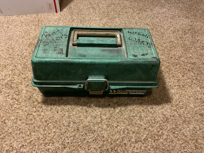 Vintage Fenwick 1050 Woodstream Fishing Tackle Box Green