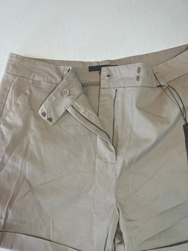 Harve Benard Womens Shorts Size 12 Beige Brown Cotton Stretch Pockets Cuffs - Picture 8 of 9