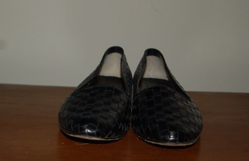 Rangoni Firenze Black Leather Woven Loafer Womens 12AA Slip On Made In Italy - Picture 5 of 7